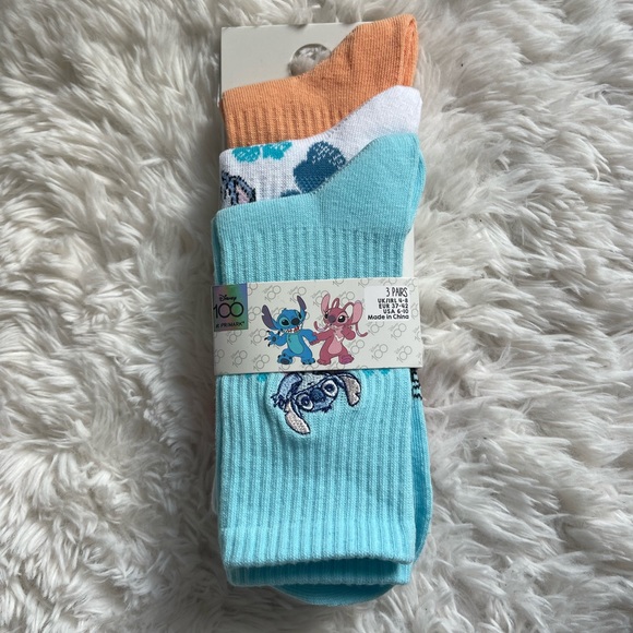Disney Accessories - DISNEY Stitch Embroidered High Socks 3 Pack One Size NWT Lilo & Stitch Socks